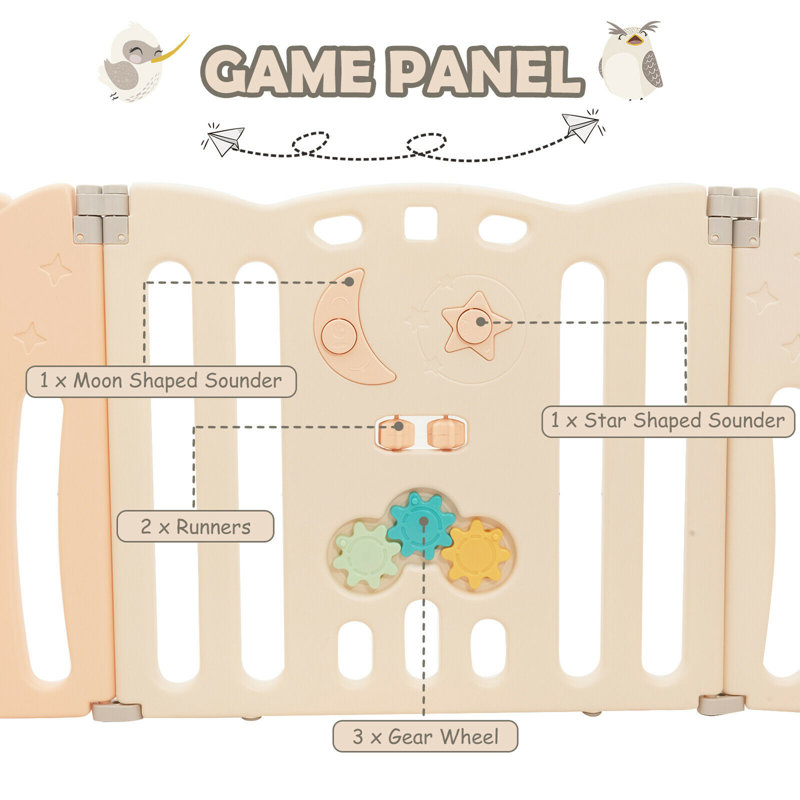 Gymax 14panel Baby Playpen Kids Activity Center Foldable Play Yard